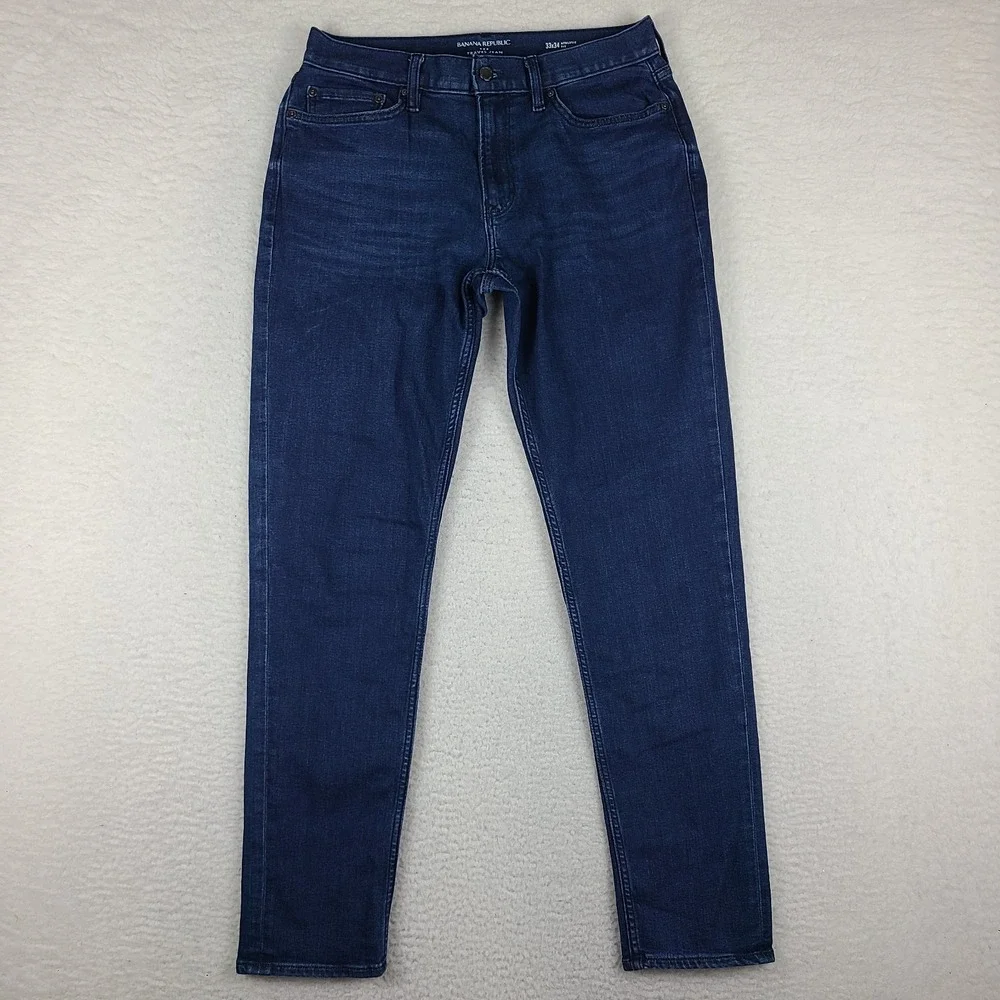Banana‎ Republic Travel Jeans Mens 33x34 Blue Athletic Fit Dark Wash Denim